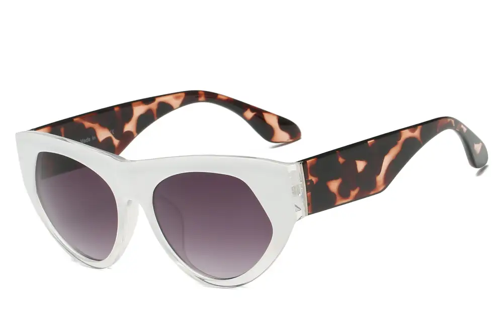 Retro Round Thick Frame Cat-Eye Sunglasses