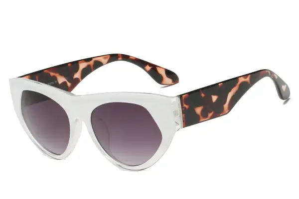 Retro Round Thick Frame Cat-Eye Sunglasses