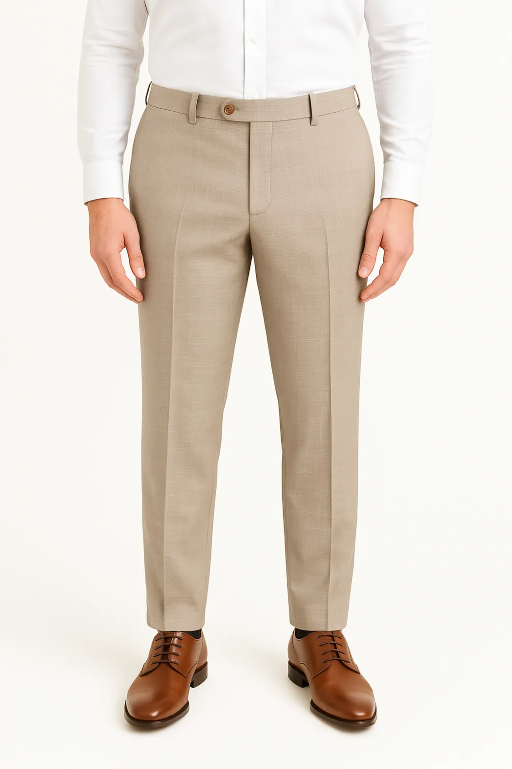 Classic Performance Flat Front Regular Rise Traditional Fit Trousers