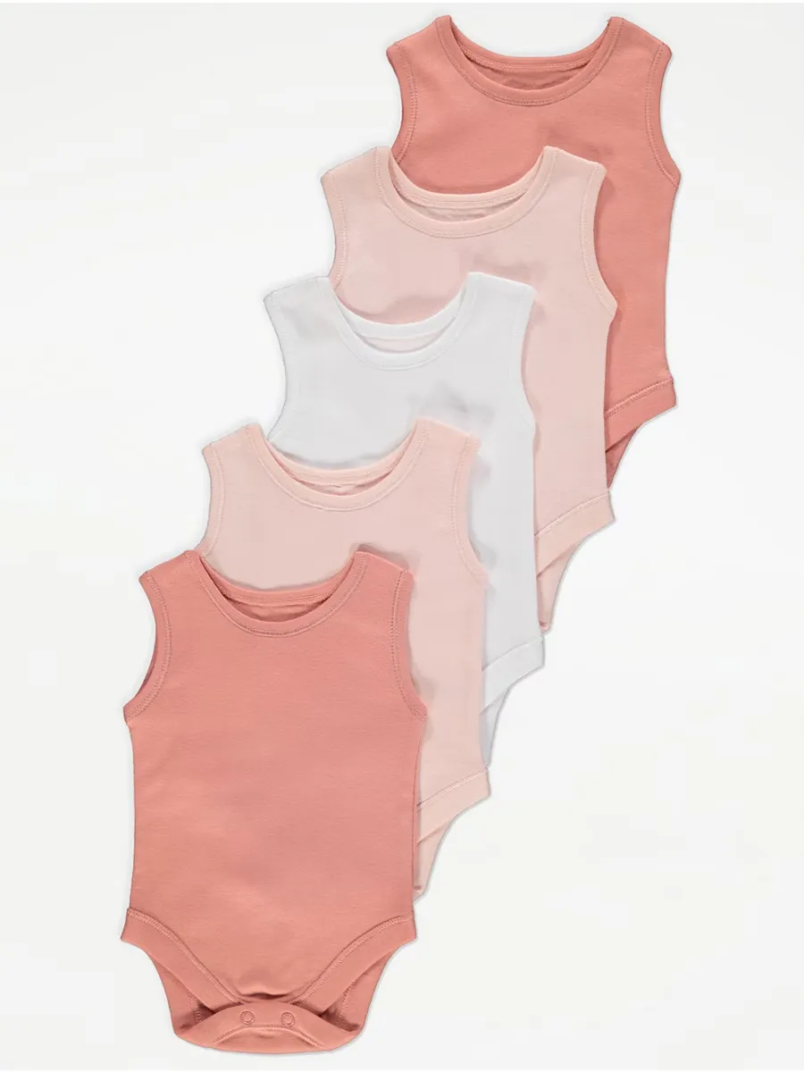 Sleeveless Bodysuits 5 Pack
