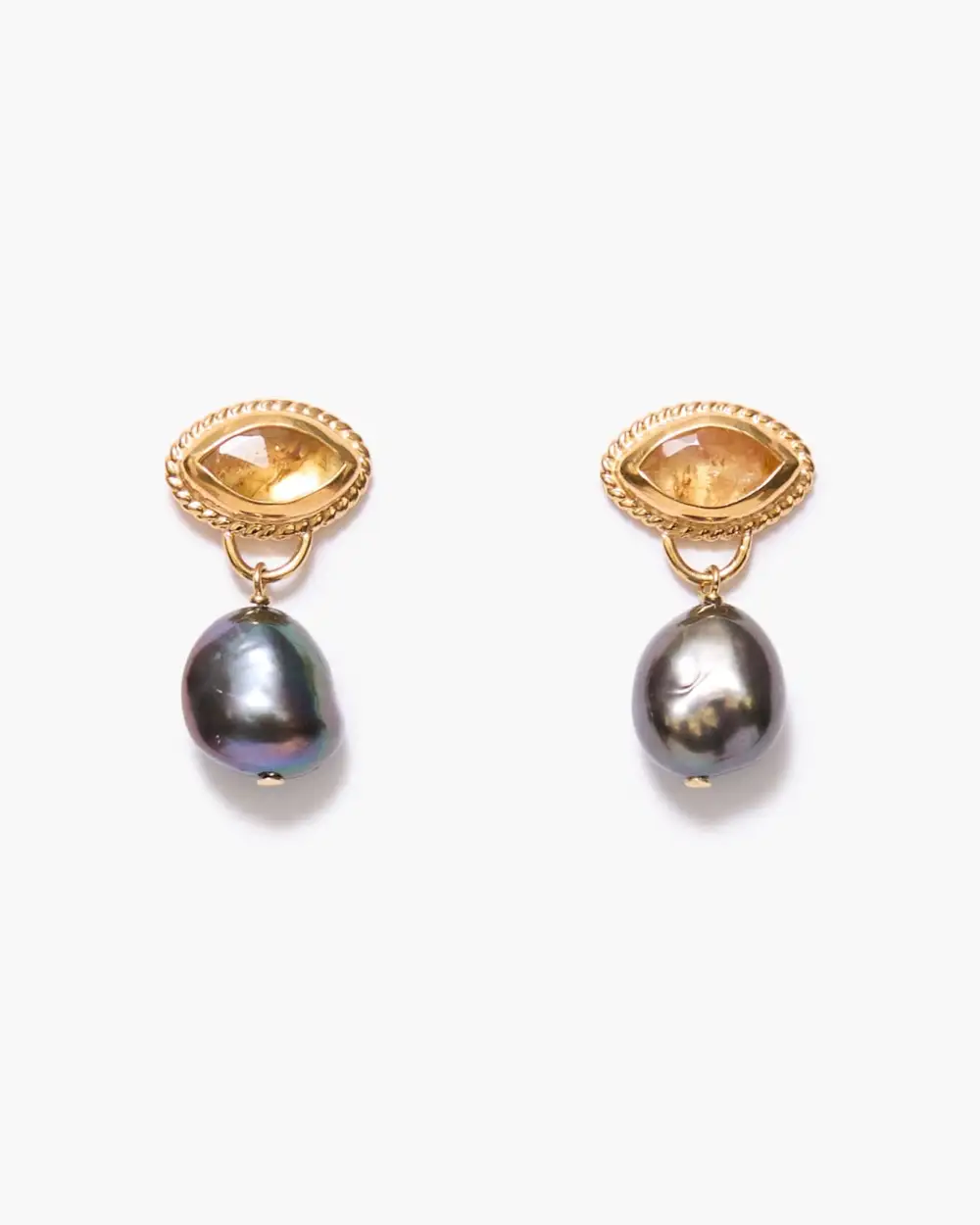 Refined Pearl Gemstone Statement Earrings