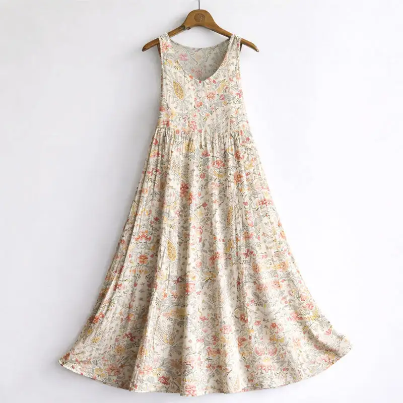 Women's Artistic Print Sleeveless A-Line Dress