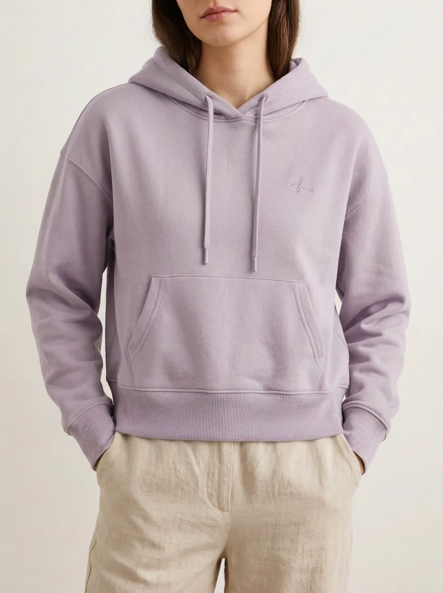 Women's Minimalist Sage Green Embroidered Logo Hoodie