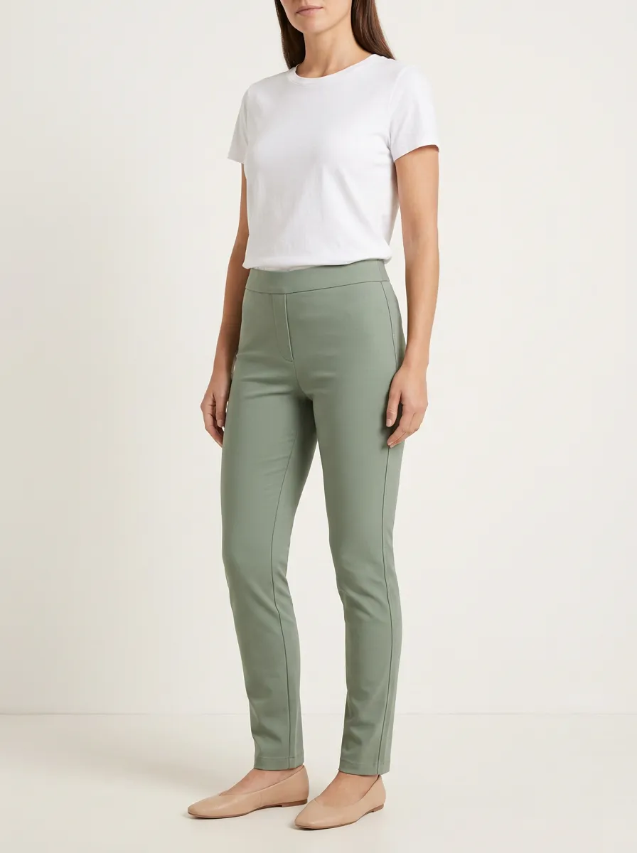 Comfort-Look High-Stretch Mid-Rise Stretch Pants