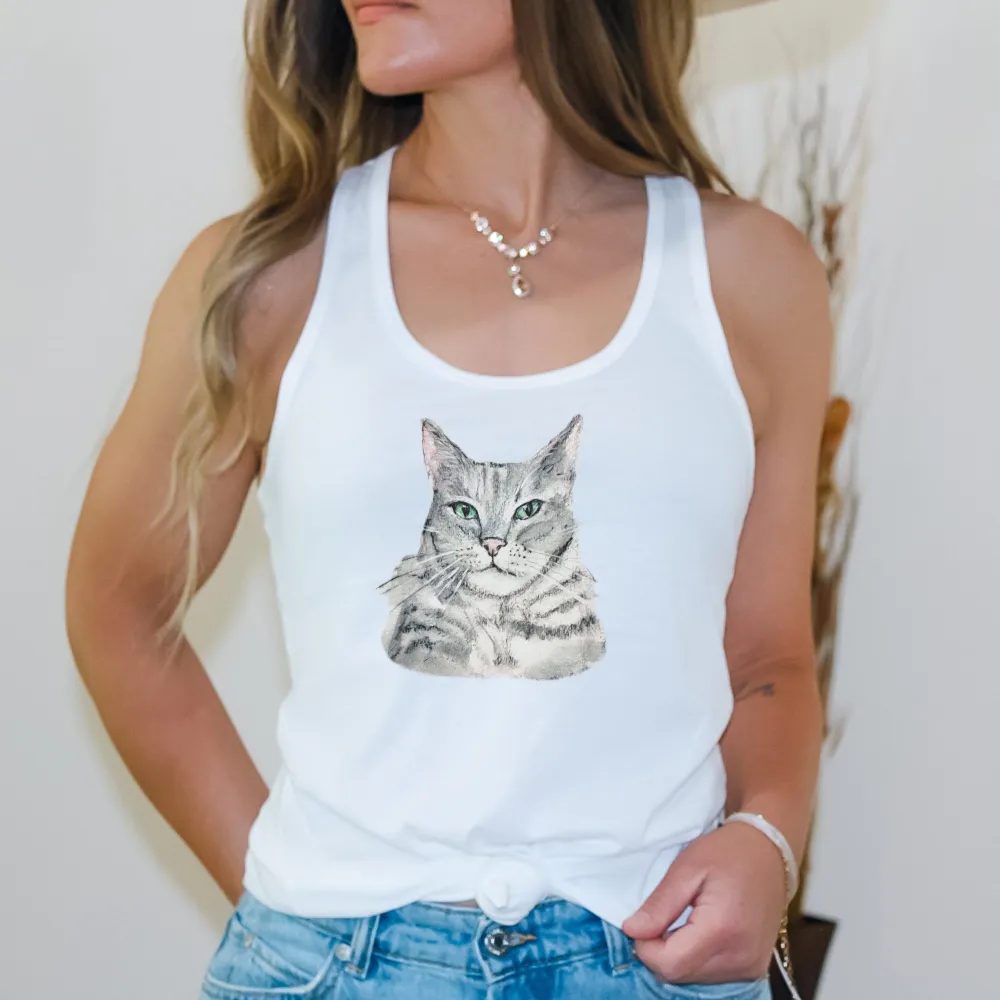 Cute Grey Cat Tank