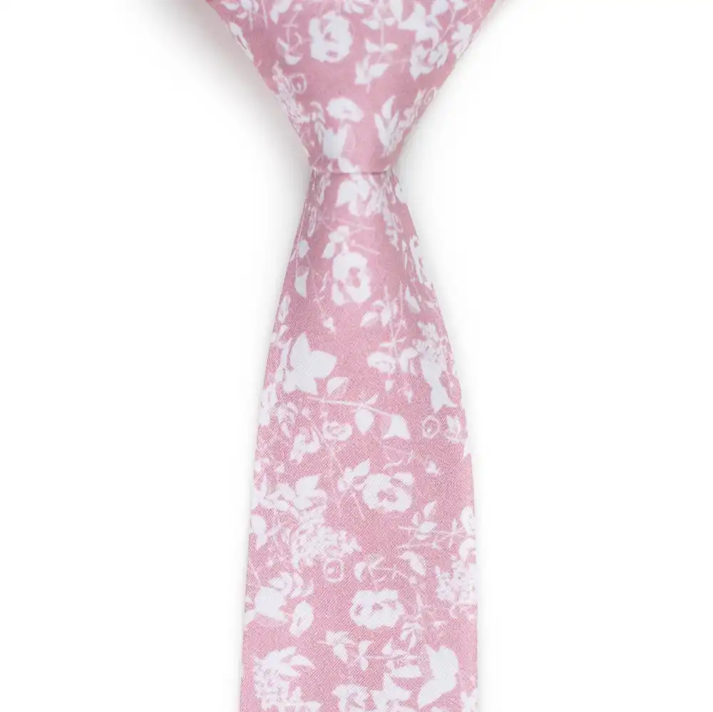 Crisp Botanical Floral Pattern Necktie