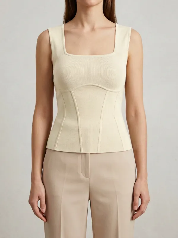 Corset-Style Square-Neck Corset-Style Top