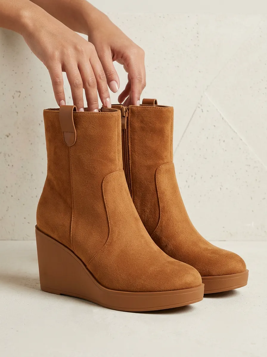 Refined Low-Profile Women's Wedge Ankle Boots