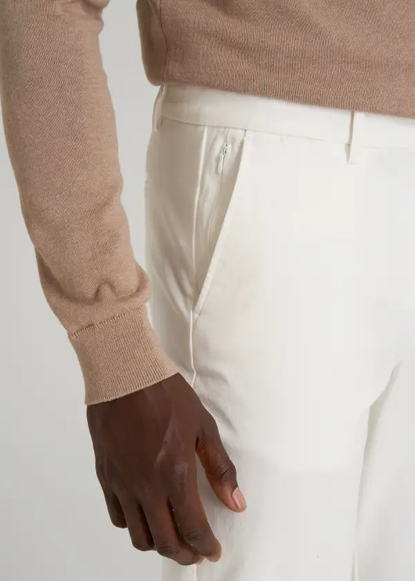 Men's Textured Tapered Chino Cotton Pants