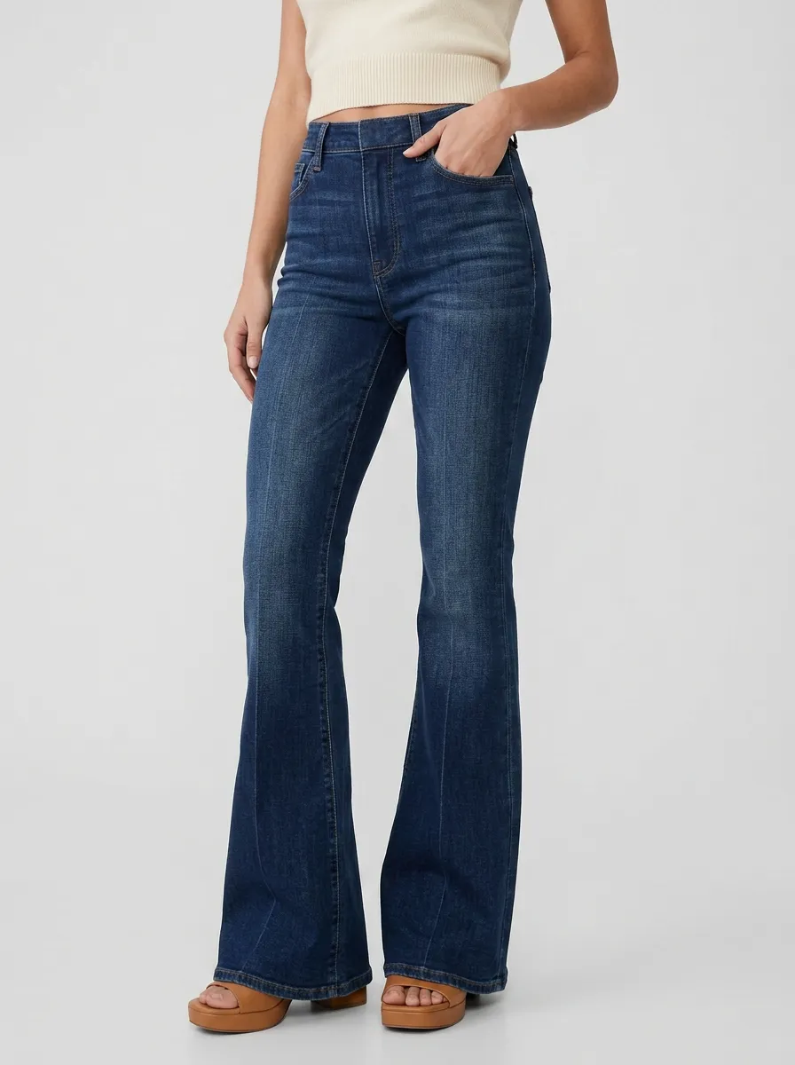 Vintage-Inspired Classic Women's High-Waist Stretch Flare Jeans