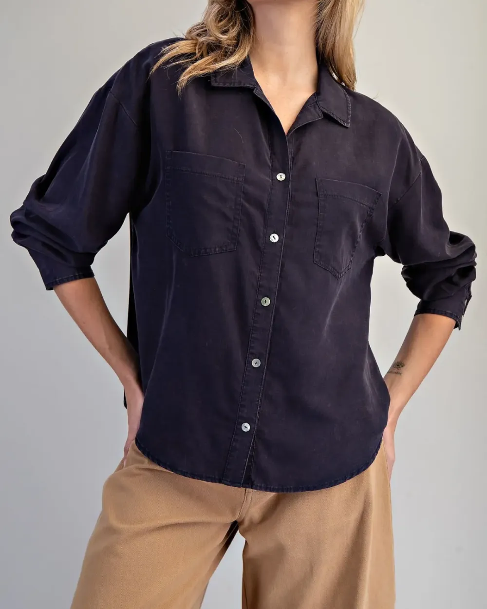 Oversized Button Front Shirt