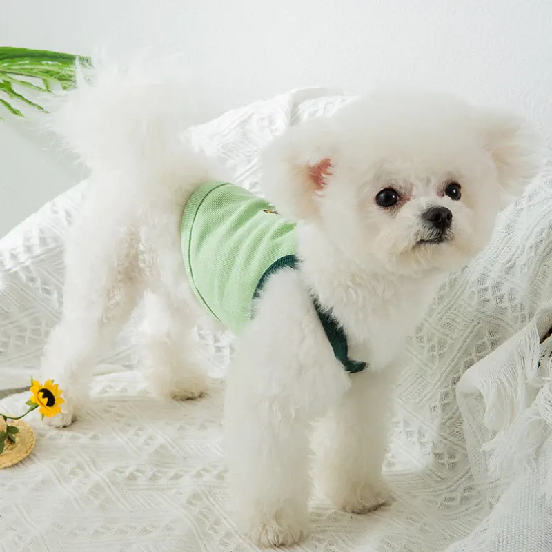 Dog Clothes Summer Thin Embroidered Avocado Strap Cat vest Pet Clothes