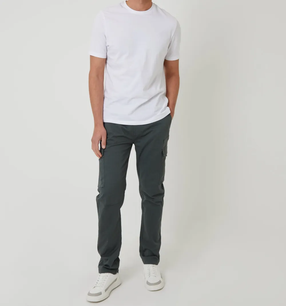 Gray Slim-Fit Cargo Pants