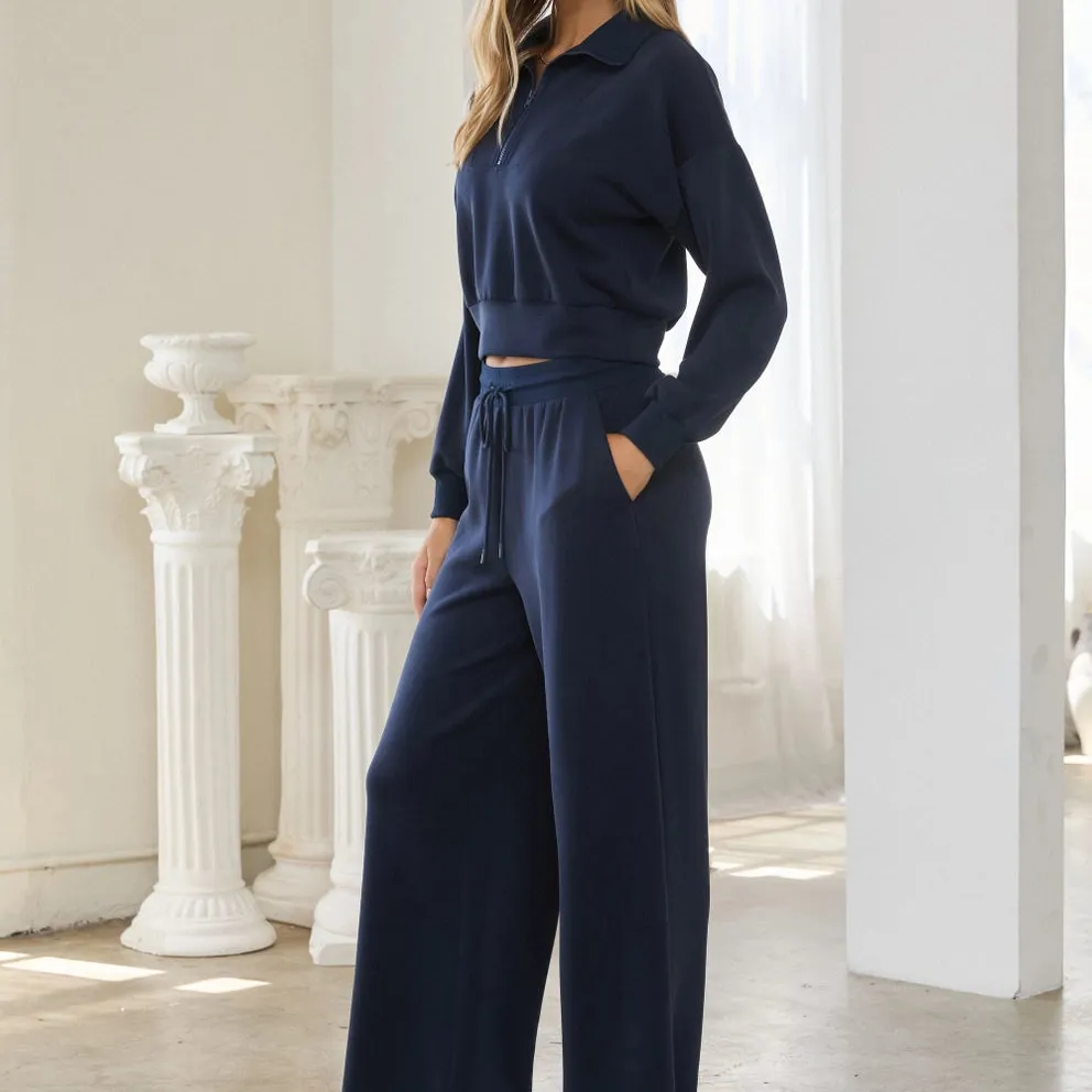 Relaxed Modal Zip Front Top Sets