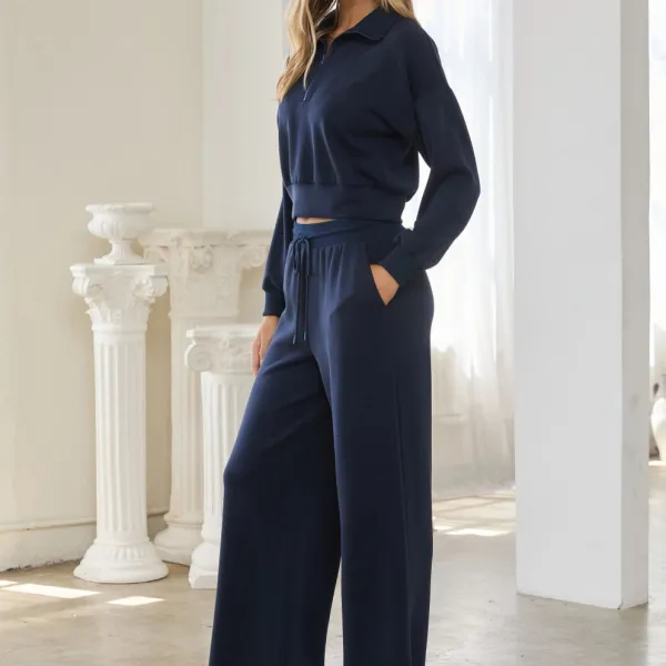 Relaxed Modal Zip Front Top Sets