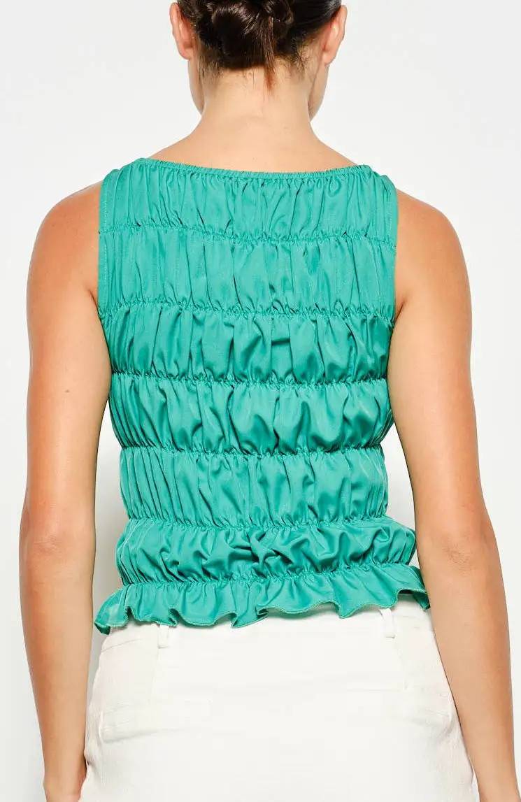 Textured Sleeveless Women's Blouse Top