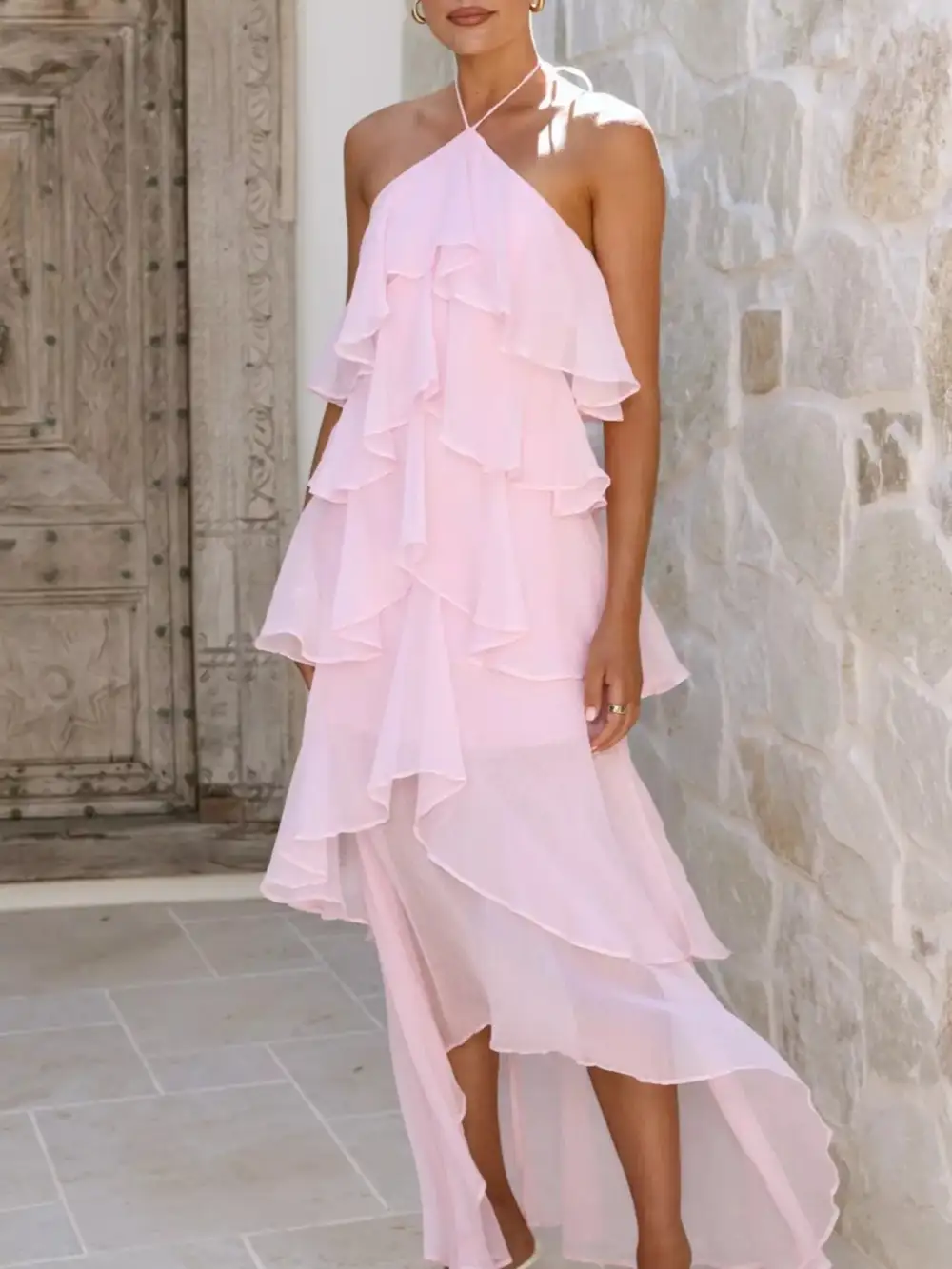 Clean Line Ruffle Dress