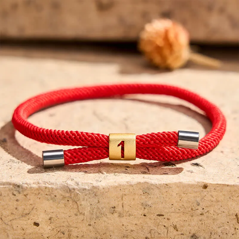 Single Digit Angel Numbers Adjustable String Bracelet