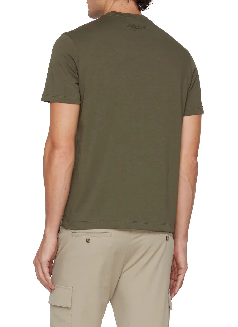 Retro Daily Slim And Comfortable Olive Green Cottom T-Shirts