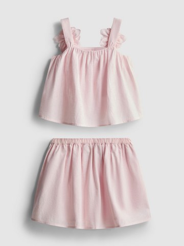 1.5-12yrs | The Edit Linen Mix Floral Appliqué Top and Skirt Set detail 3
