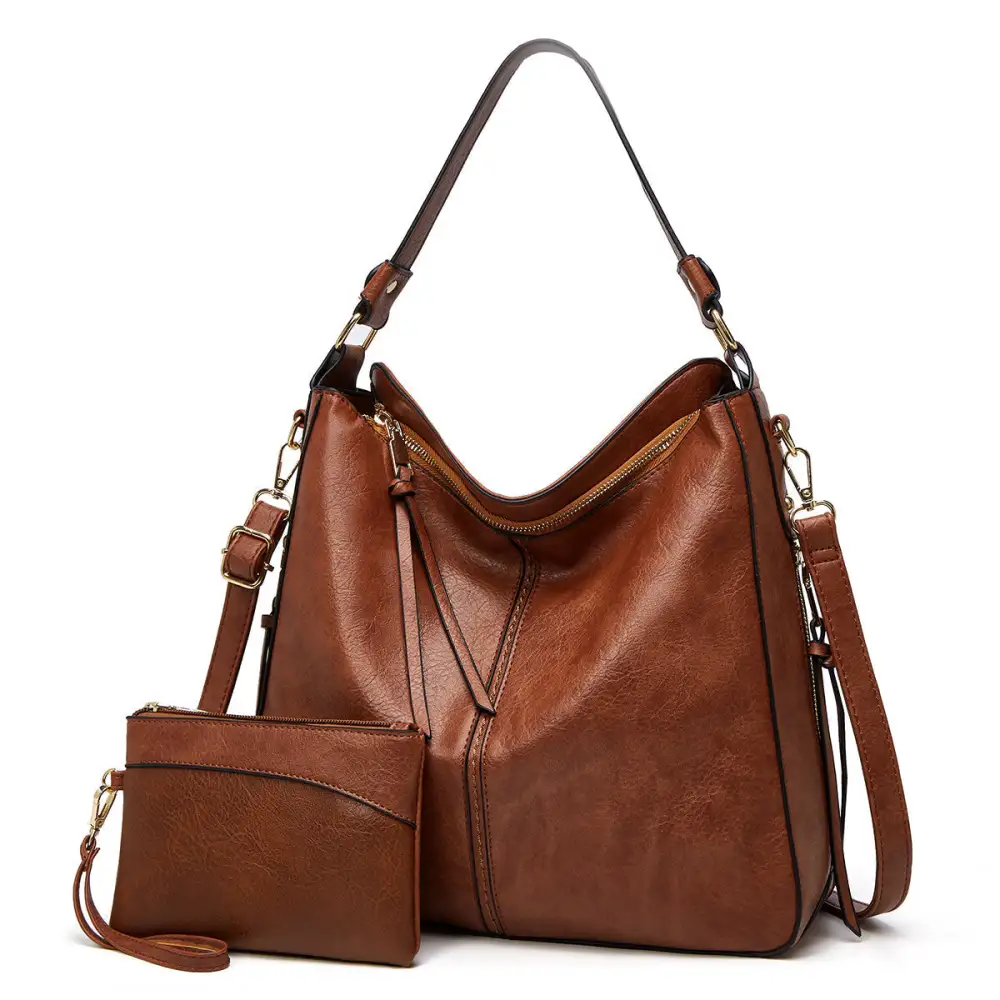  Refined Spacious Leather Hobo Tote Bag Apparel
