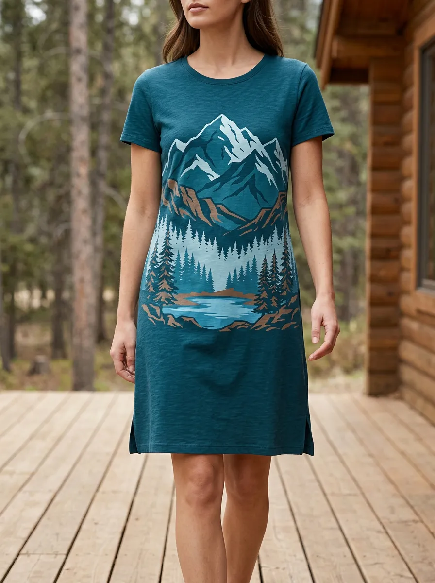 Women's Mountain Graphic T-Shirt Dress