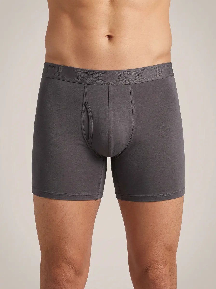 Men's Solid Comfortable Functional Fly 3-Pack Boxer Briefs