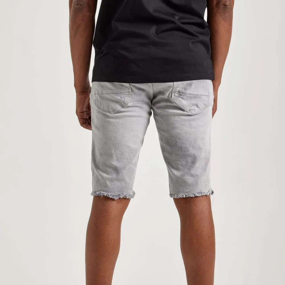 Relaxed Basic Distressed Denim Shorts