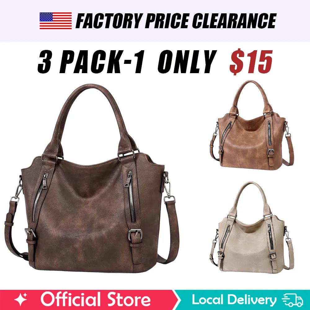 👚 90% OFF NOW! 🌸3-PACK  Purses for Women, Large Hobo Bags, Multiple Pockets Tote Handbags, Water Repellent Shoulder Bag with Adjustable Strap☀️