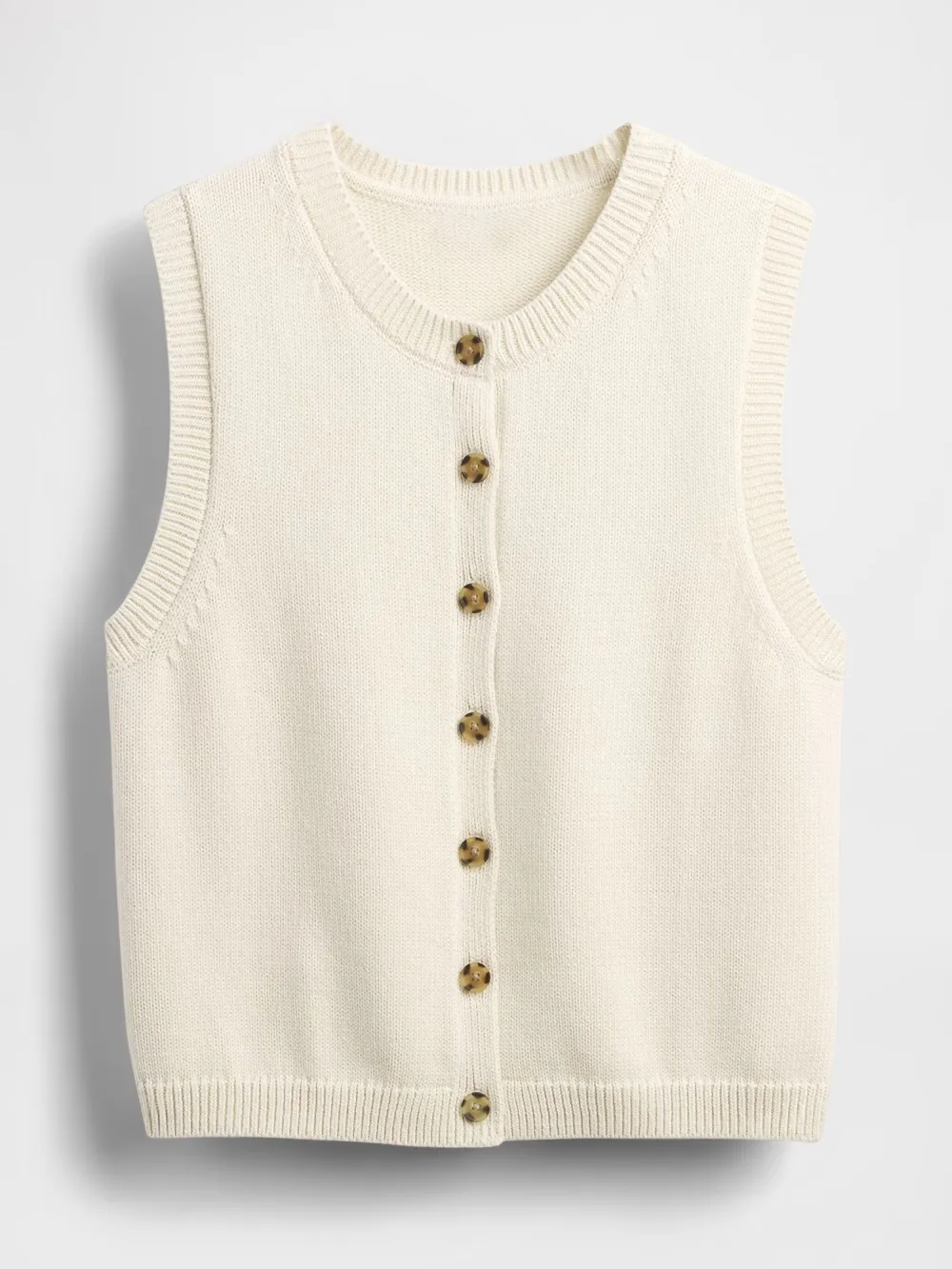 Round Neck Sleeveless Cardigan