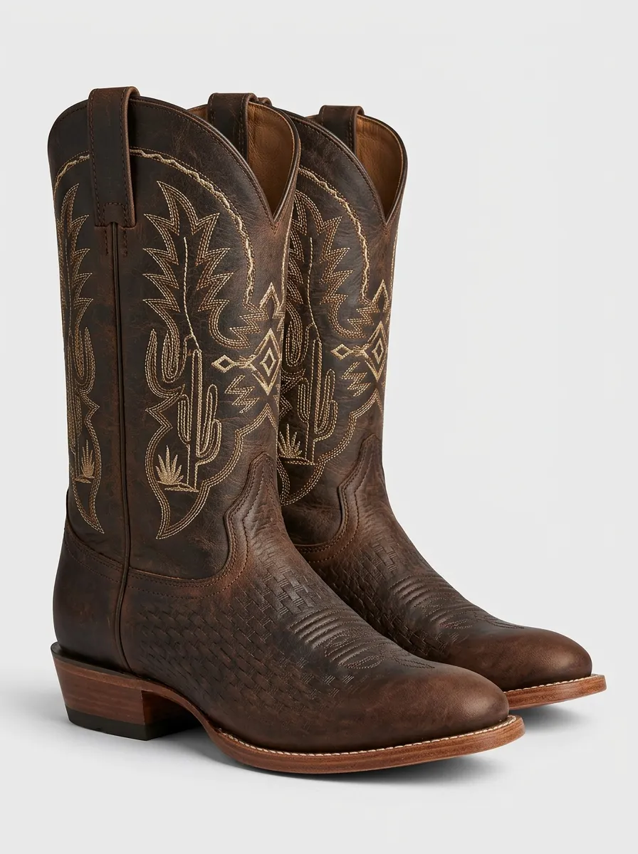 Timeless Embroidered Cactus Easy-Wear Western Boots