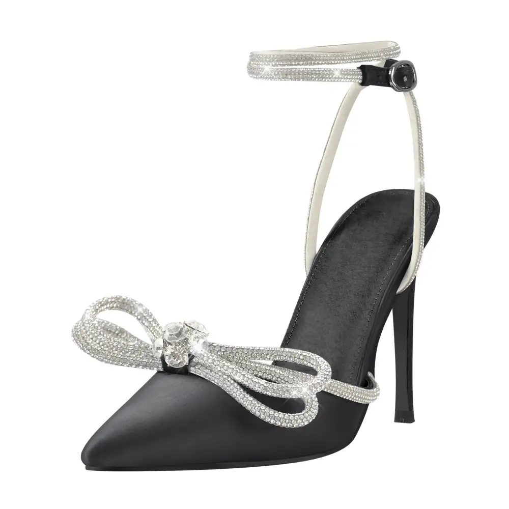 Elegant Rhinestone Pointed Toe Stiletto Pumps