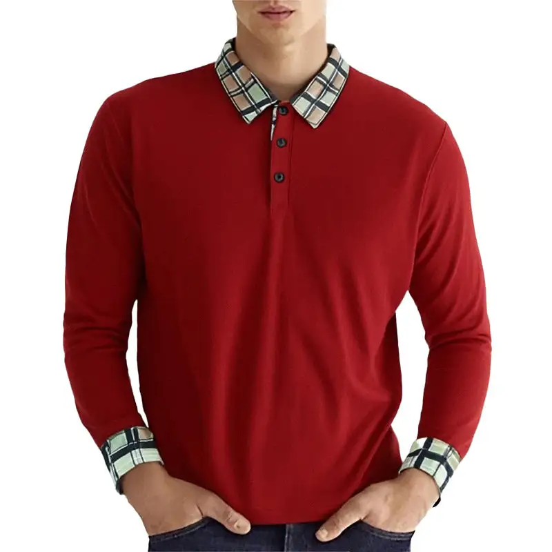 Sporty Long Sleeve Fitted Polo Shirt