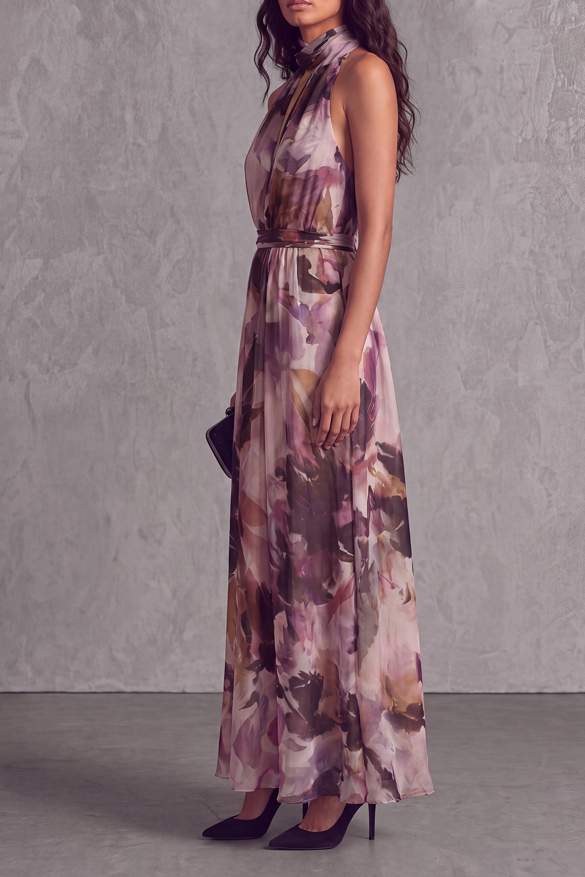 Classic High Neck Cutout Maxi Dress