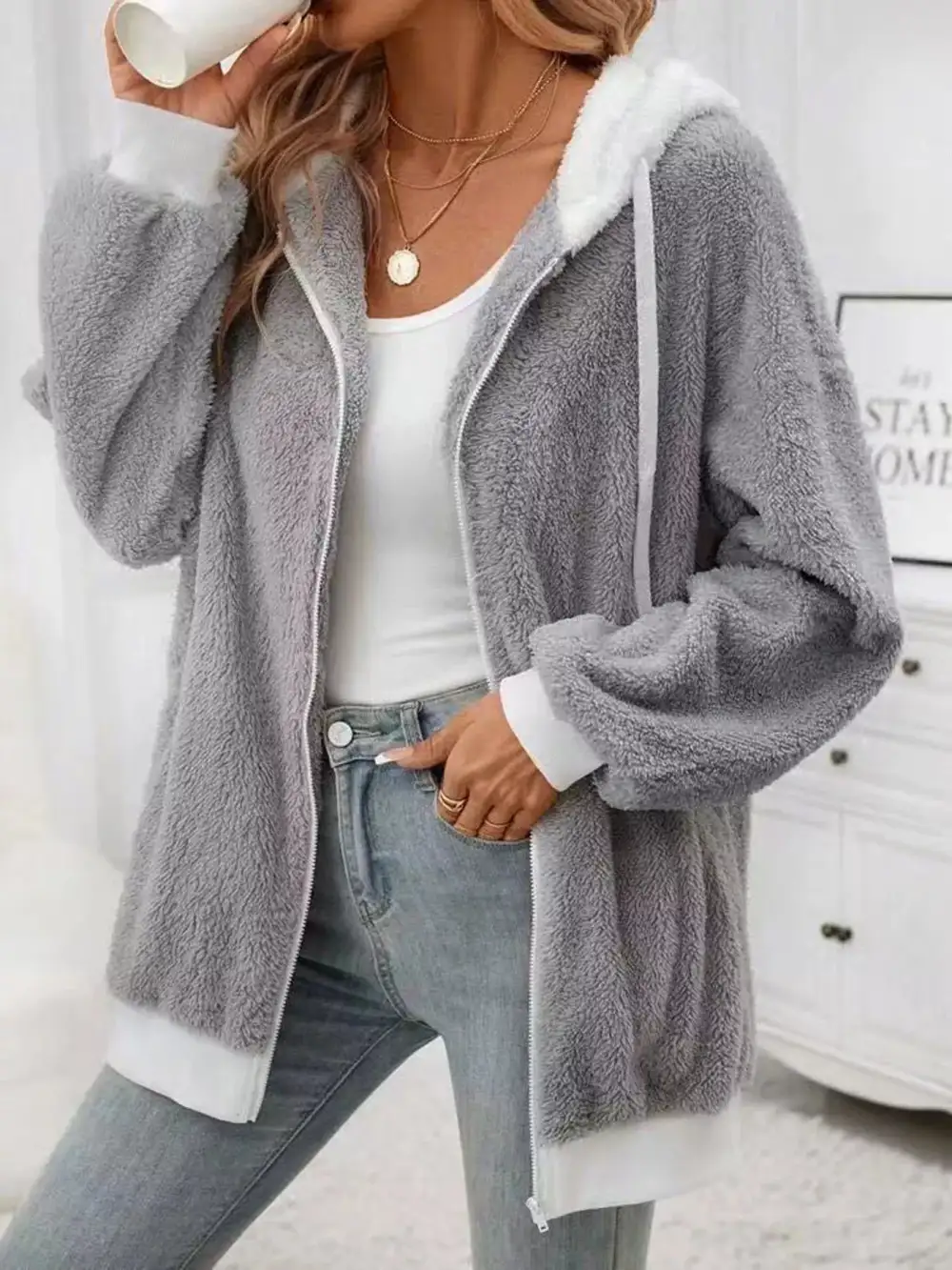 Cozy Fleece Zip-up Outerwear