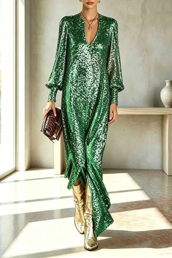 Delicate V Neck Top And Flowing Maxi Skirt Set