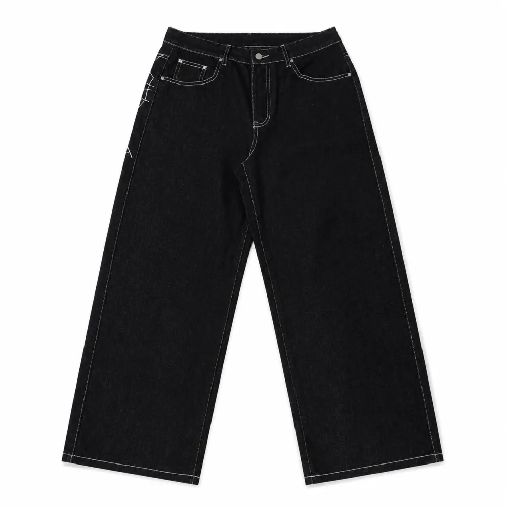 Spider Web Graphic Denim Jeans