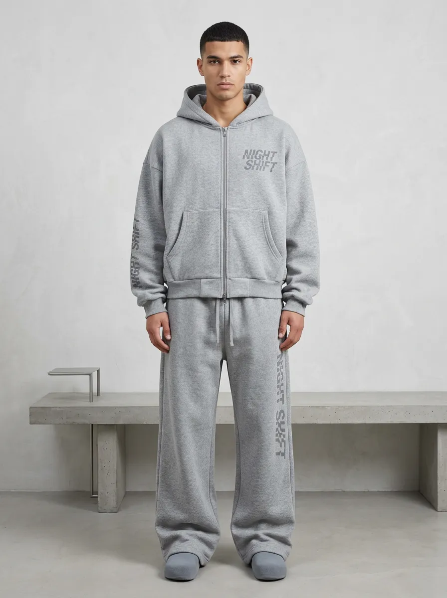 Streetwear Hoodie Zip-Up Jogger Men's Two-Piece Tracksuit