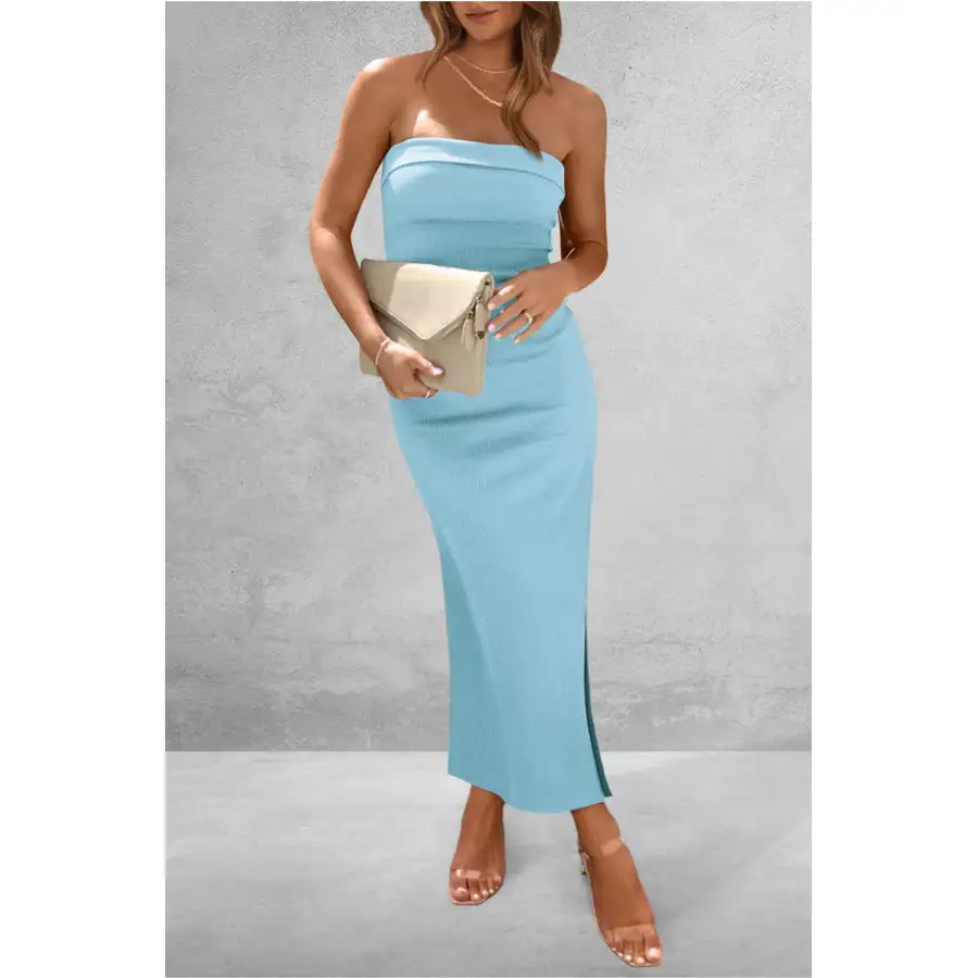 Everyday Slit Tube Midi Dress