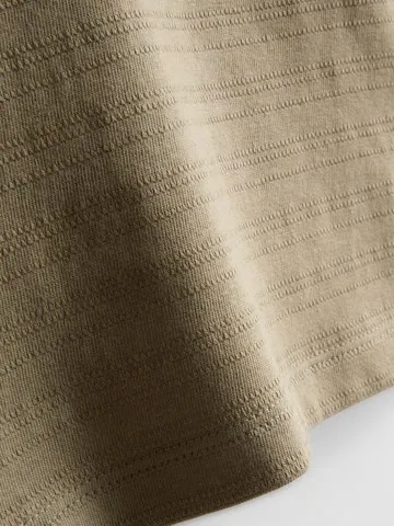 1-9yrs | Pure Cotton Stripe Textured T-Shirt