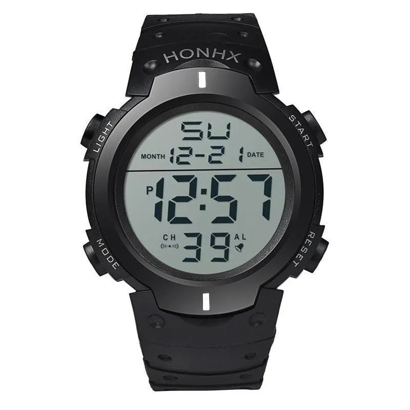 Large Screen Digital Sports Watch, Multi‑Function Outdoor Waterproof Electronic Wrist Watch For Men