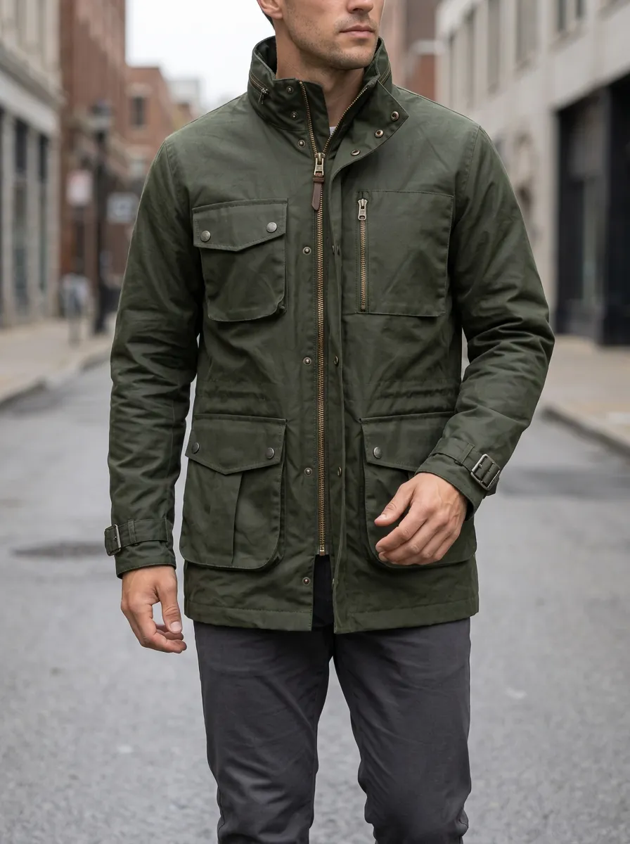 Men's Utility Olive Green Waterproof Field Jacket