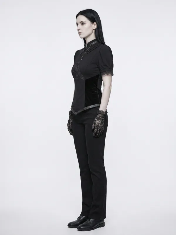 Women's Gothic Raven Bird Graphic Printed Top