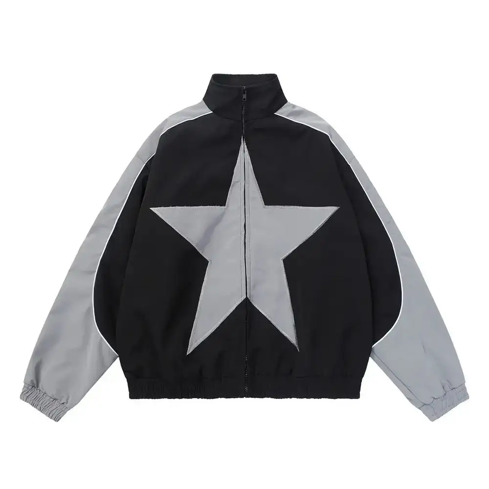 Star Print Zipper Jacket