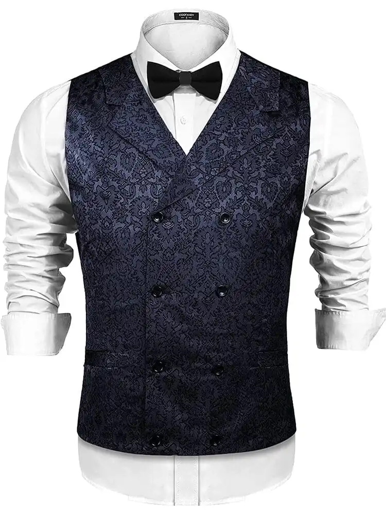 Clean Seamed V-Neck Suit Vest