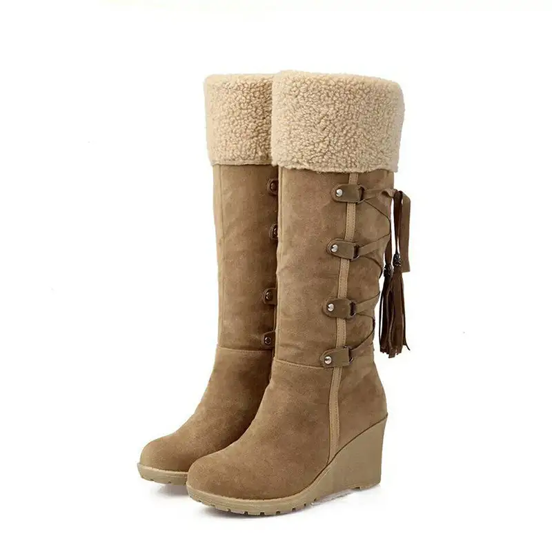 Fur Lined Wedge Boots