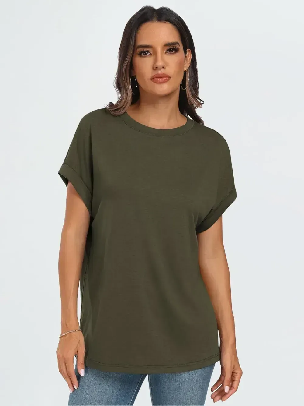 AUTOMET Women Tops Casual Basic T Shirts Loose Fit Crewneck Short Sleeve Summer Outfits