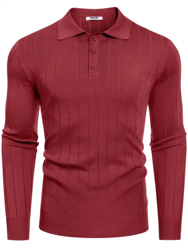 Casual Knit Polo Sweater Hoodie