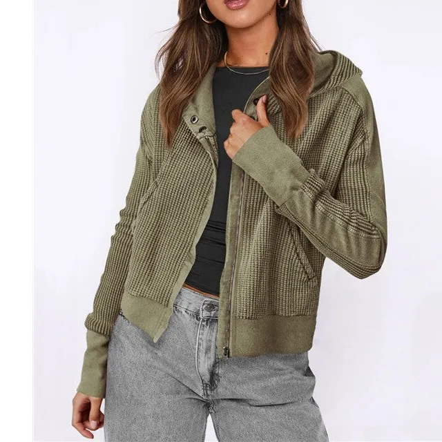 Knit Zip-Up Hoodie