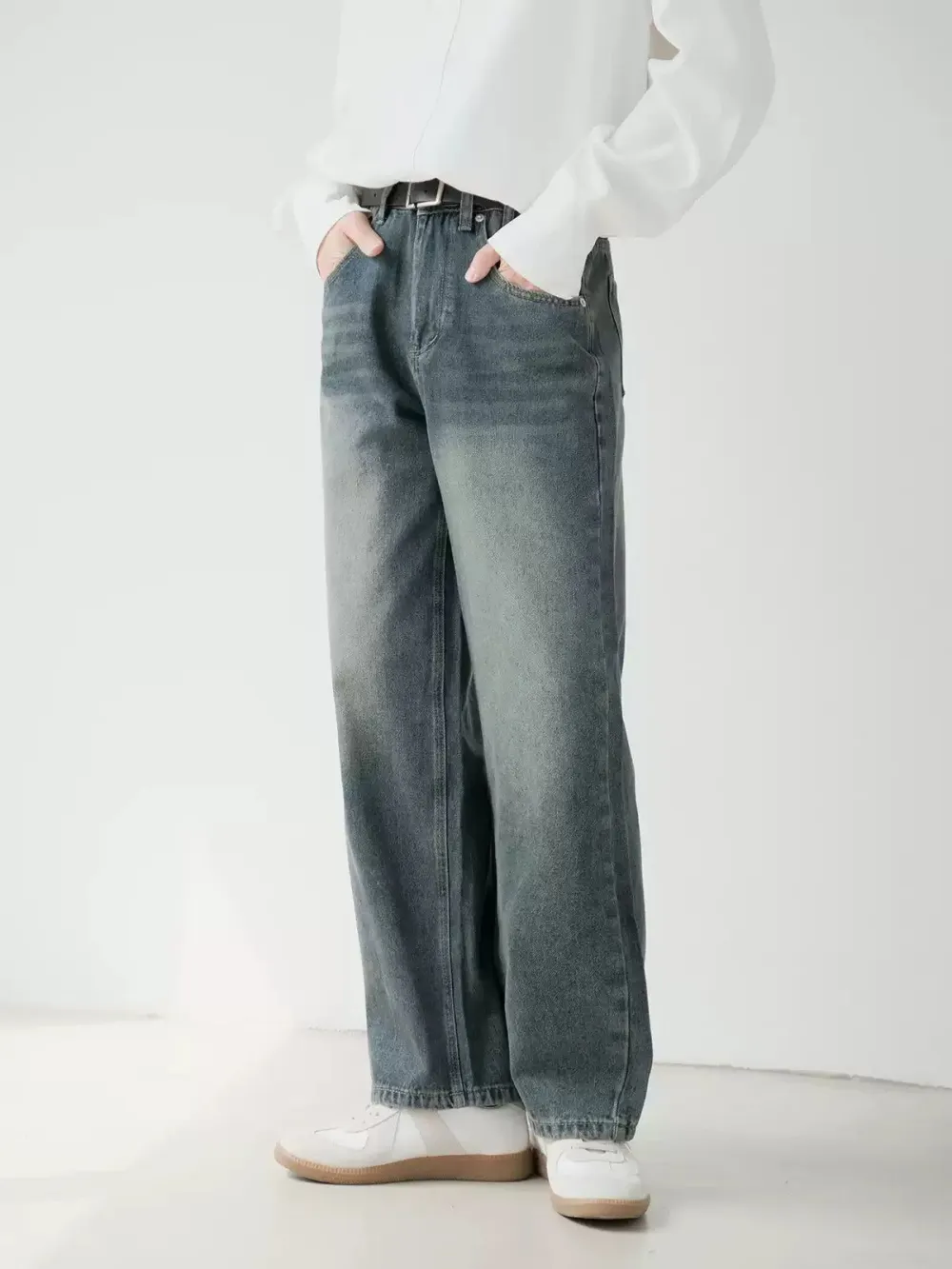 Mid-Rise Straight Leg Jeans